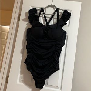 Torrid Off Shoulder One Piece Swimsuit Size 5